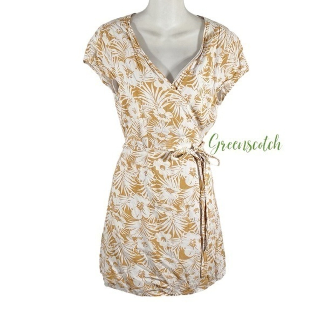L*Space Suzie marigold yellow white floral wrap coverup dress Medium M SS25